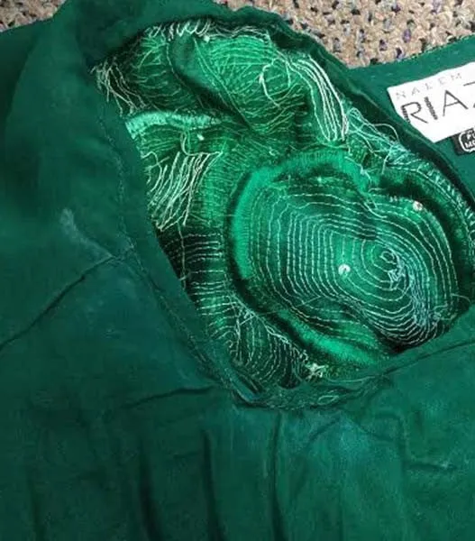 1980s Naeem Khan Green Pure Silk Sequined Jacket