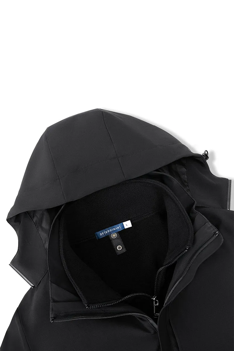 3-in-1 Convertible Water Repellent Jacket | Black BKFD01