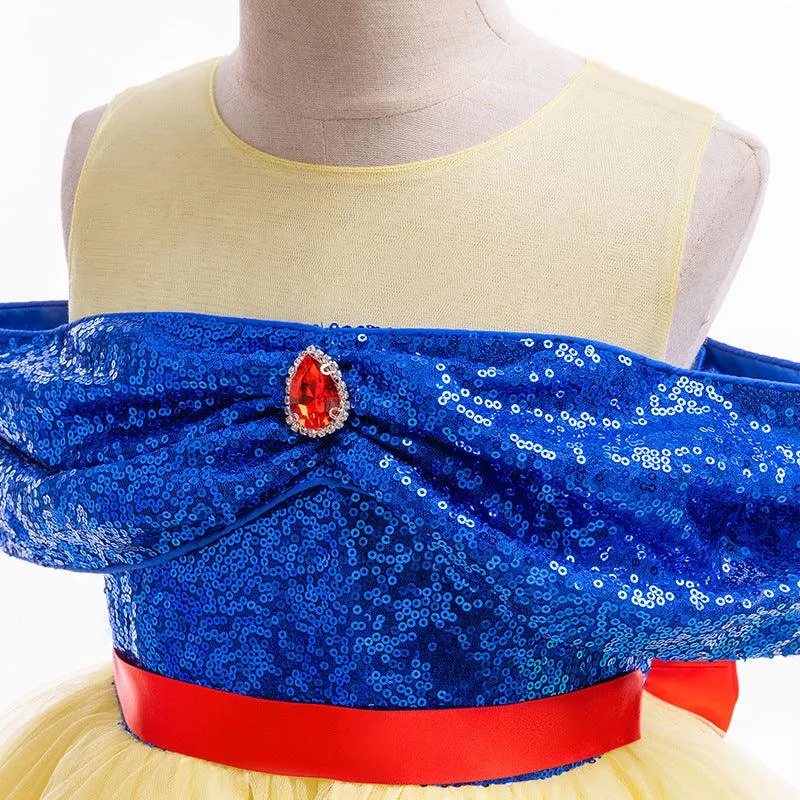 4-10 years old Girl Sparkling Sequin Princess Dress Fairy Tale Princess Dress Birthday party Halloween cosplay costume