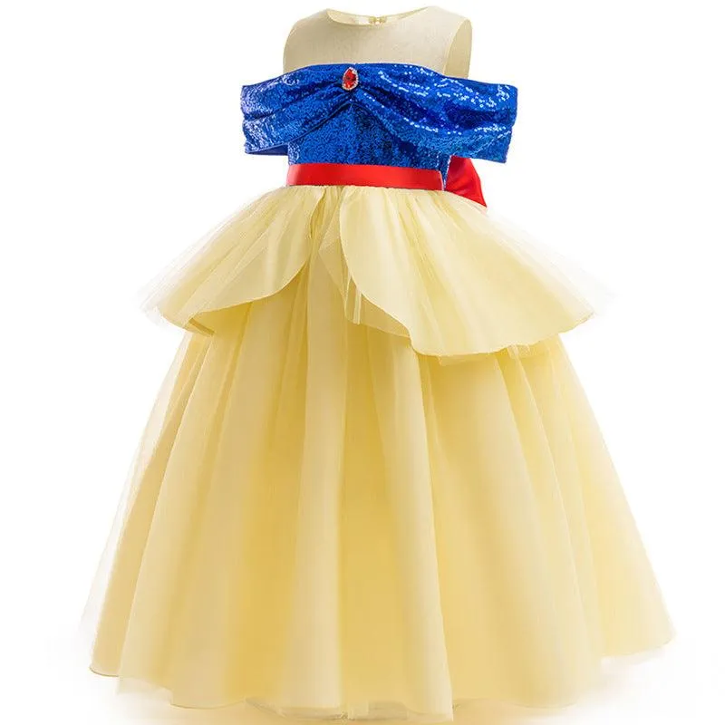 4-10 years old Girl Sparkling Sequin Princess Dress Fairy Tale Princess Dress Birthday party Halloween cosplay costume