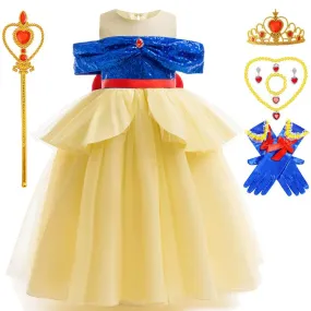 4-10 years old Girl Sparkling Sequin Princess Dress Fairy Tale Princess Dress Birthday party Halloween cosplay costume