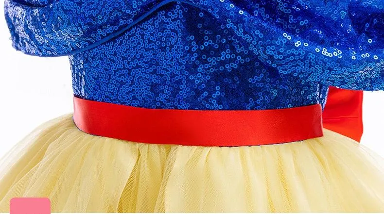 4-10 years old Girl Sparkling Sequin Princess Dress Fairy Tale Princess Dress Birthday party Halloween cosplay costume