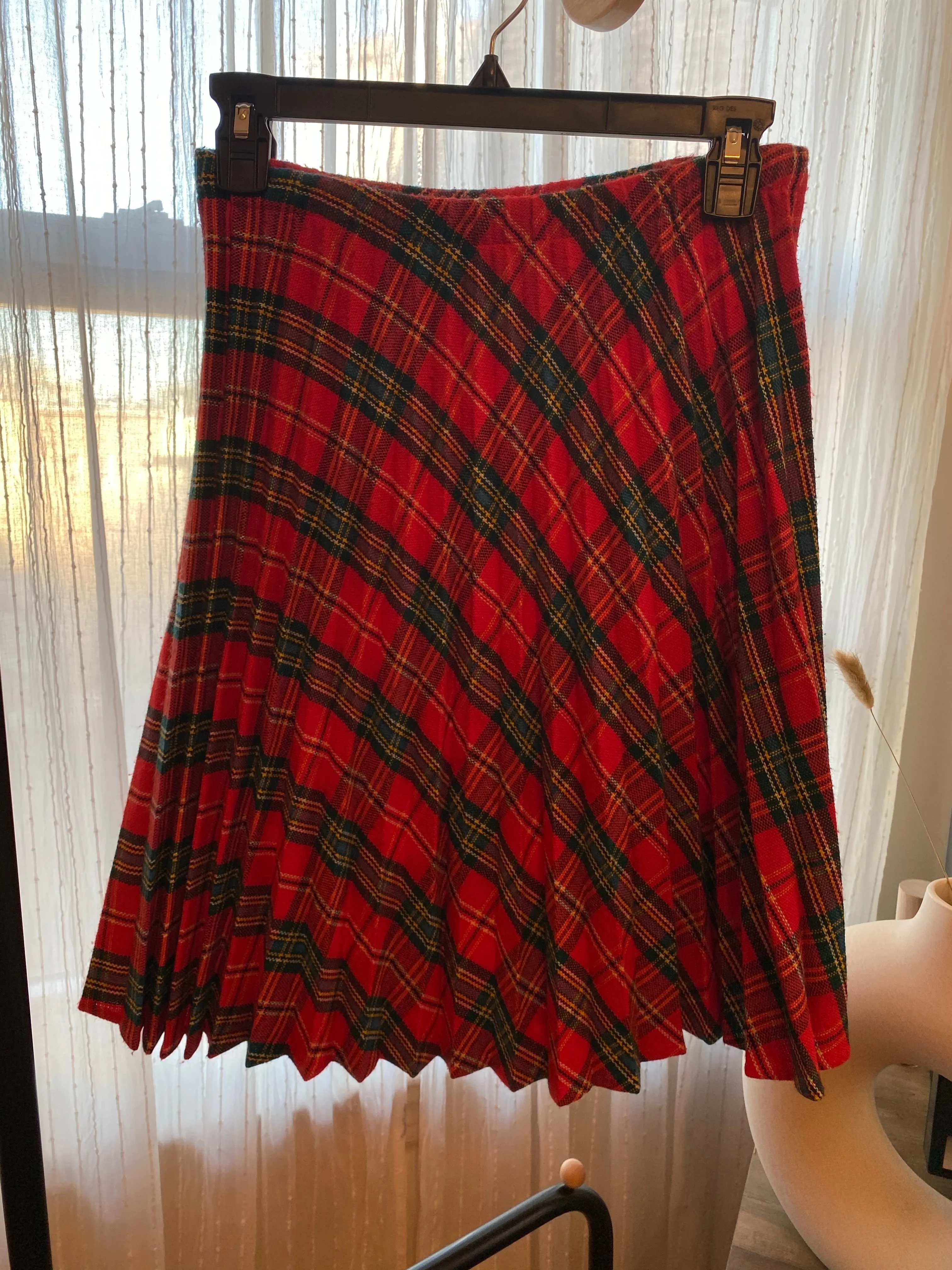 50s Plaid Midi Skirt