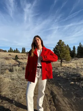 50s Red Wool Coat