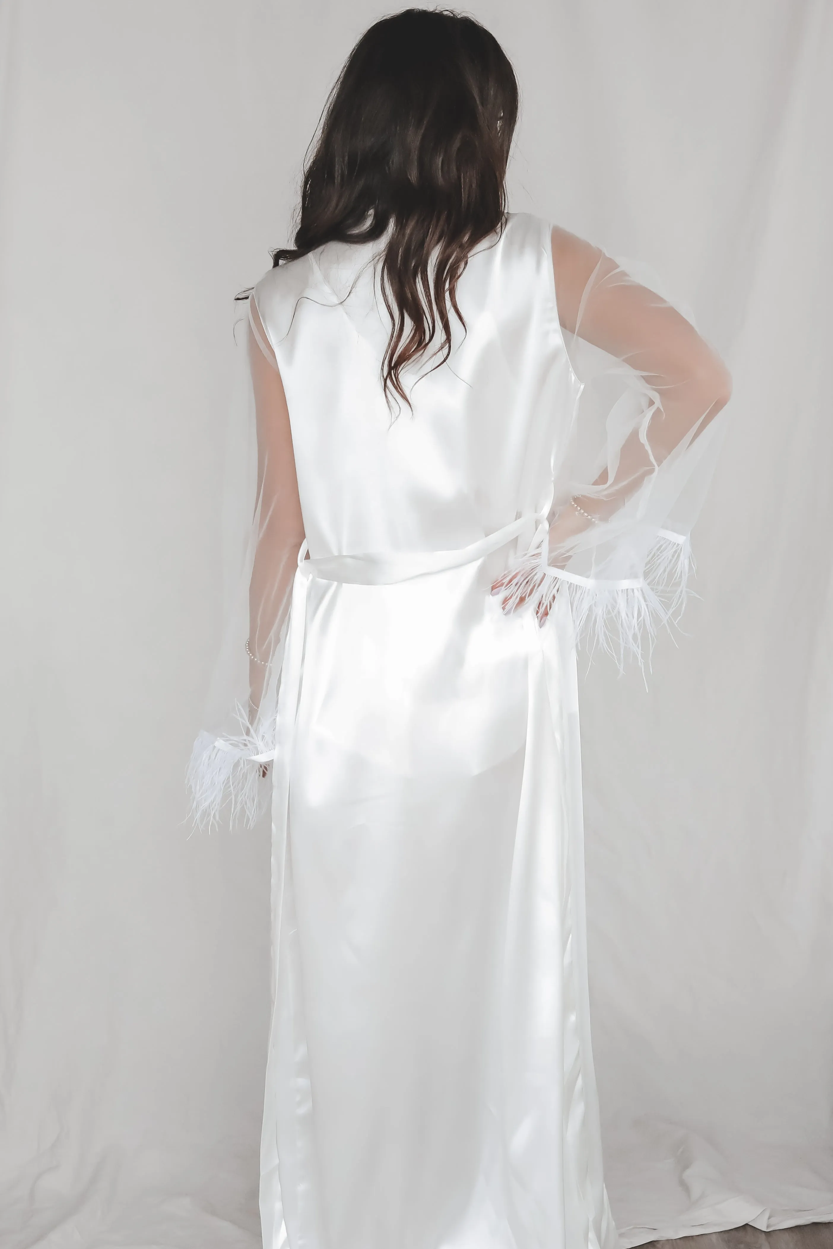 A Royal Affair Satin White Long Bridal Robe