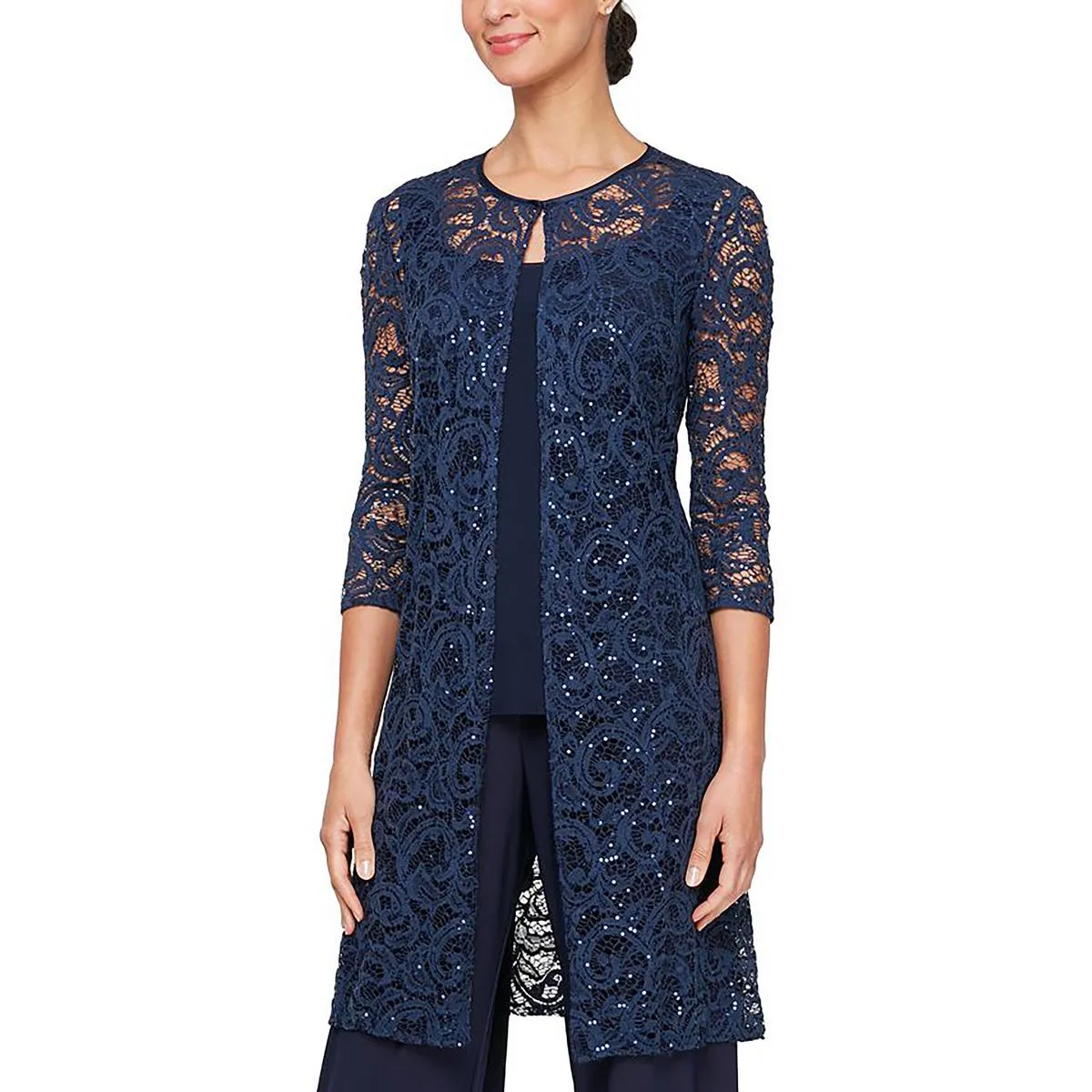 Alex Evenings Womens Two Piece Jacket Tank Top