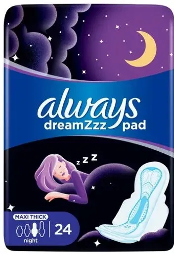 Always Dreamzzz Maxi Thick Night with Wings – Purple 24 Pads
