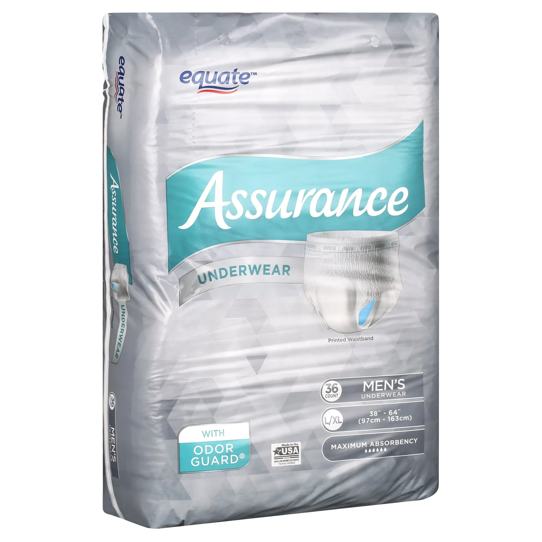 Assurance Incontinence Disposable Underwear Men Size L/XL Adult Diapers