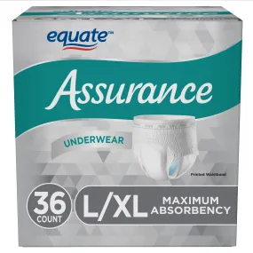 Assurance Incontinence Disposable Underwear Men Size L/XL Adult Diapers