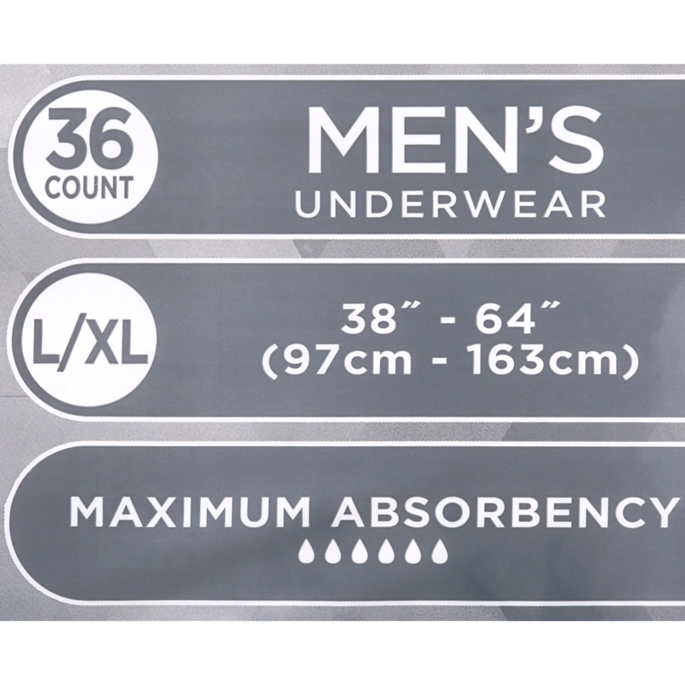 Assurance Incontinence Disposable Underwear Men Size L/XL Adult Diapers