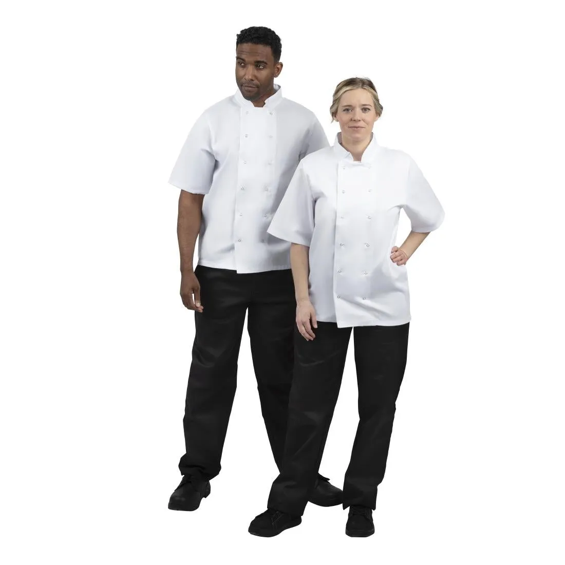 B250 Whites Boston Unisex Short Sleeve Chefs Jacket White