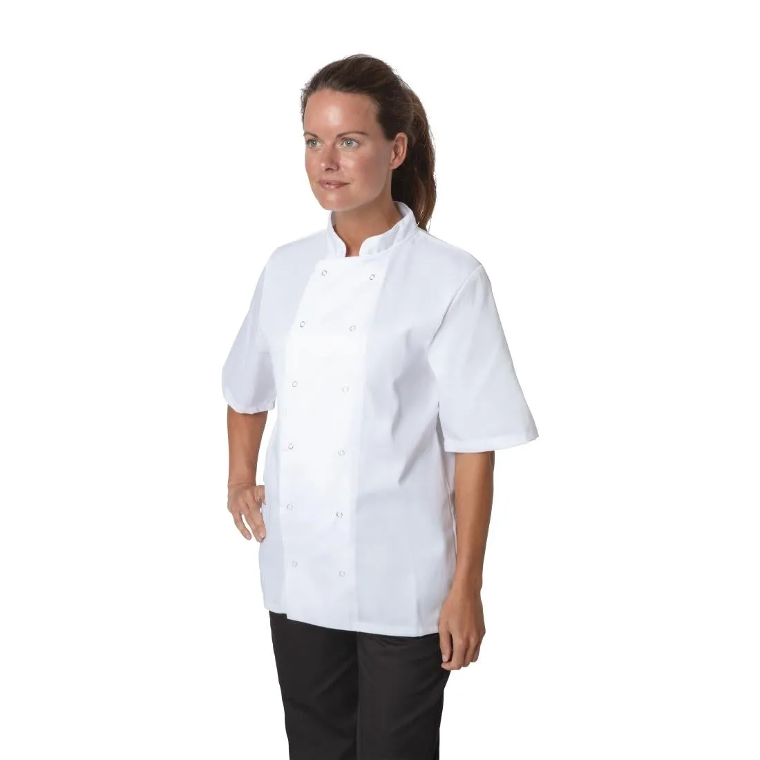 B250 Whites Boston Unisex Short Sleeve Chefs Jacket White