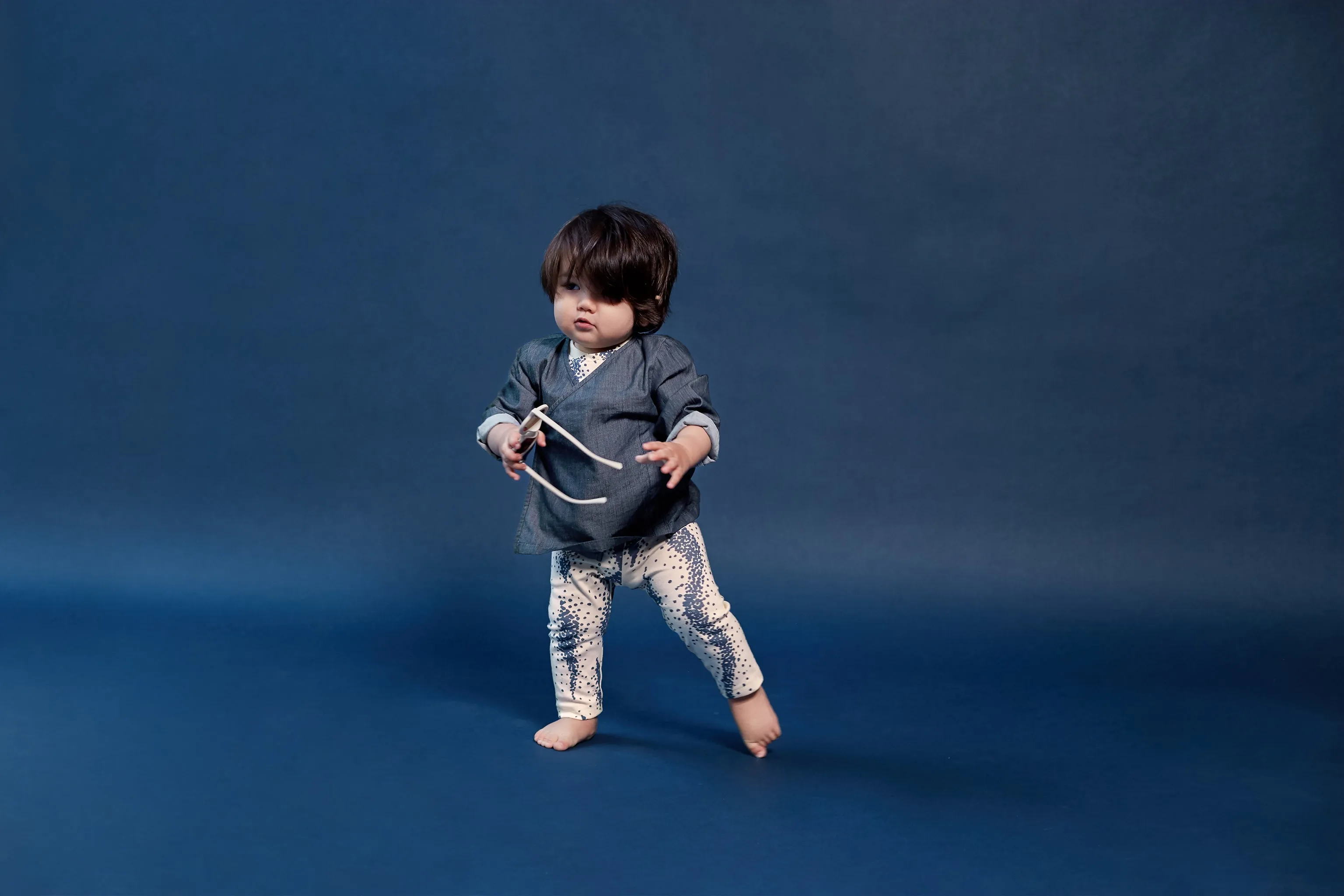 Baby Denim Kimono Cardigan | Indigo