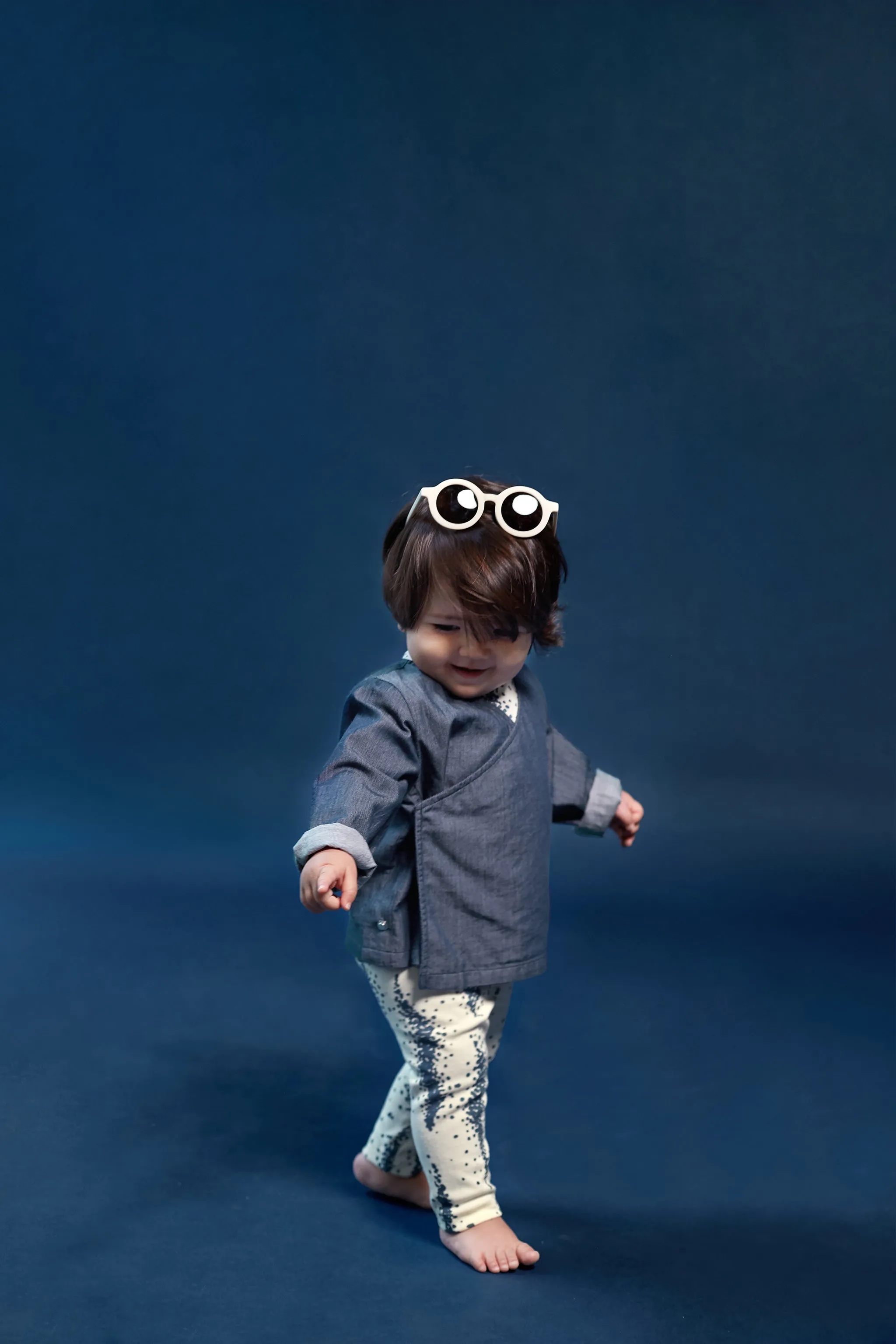 Baby Denim Kimono Cardigan | Indigo