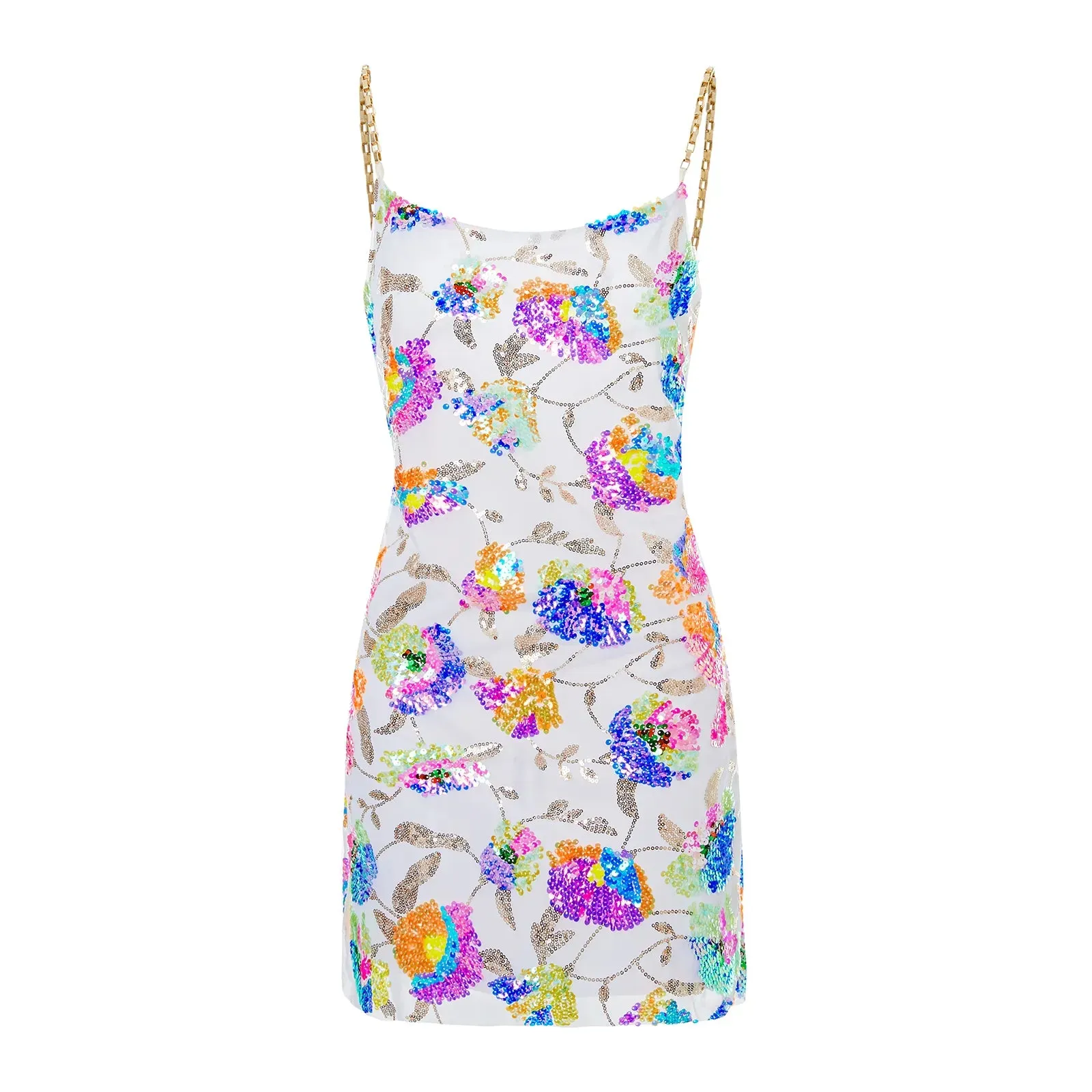 Backless Embellished Chain Strap Dress