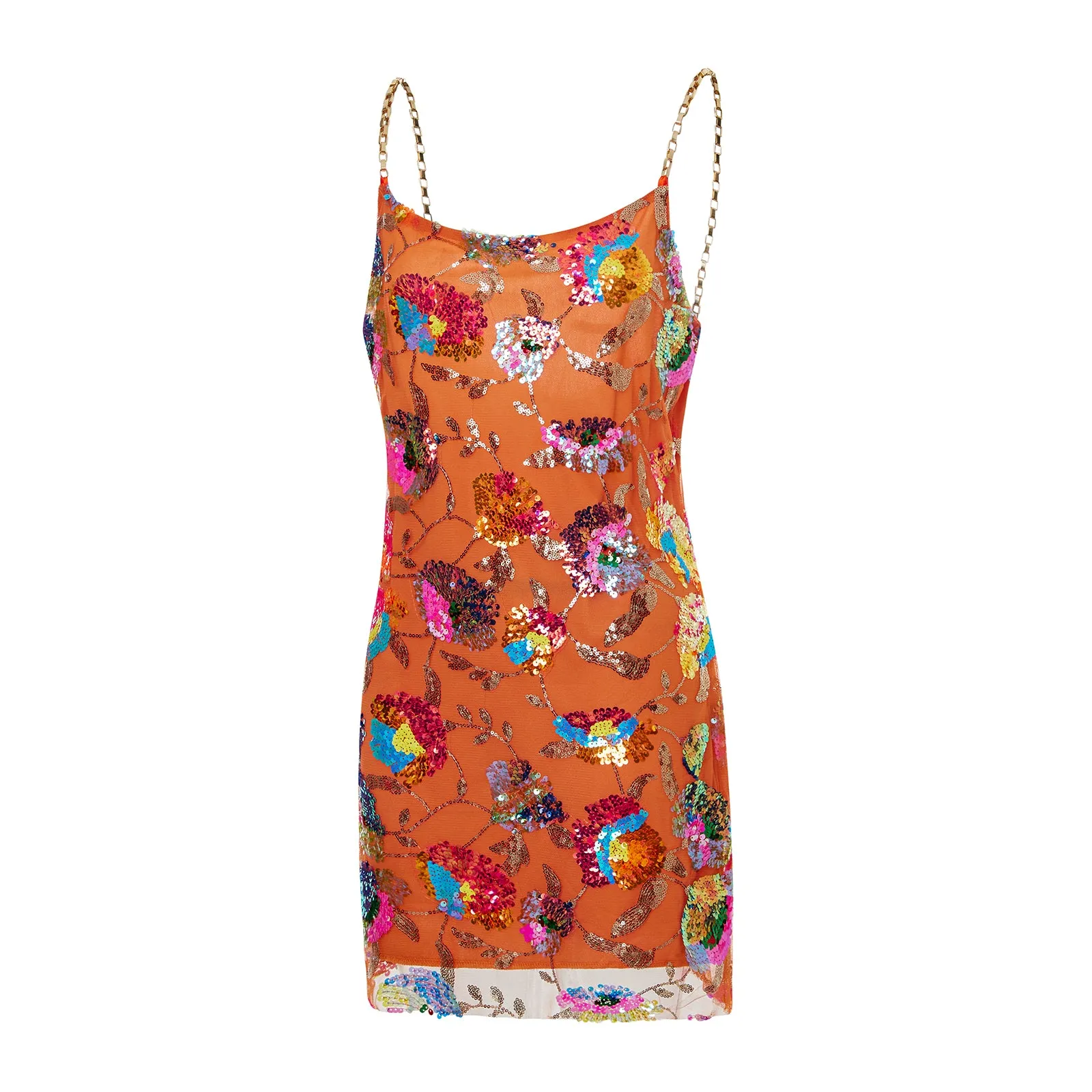 Backless Embellished Chain Strap Dress