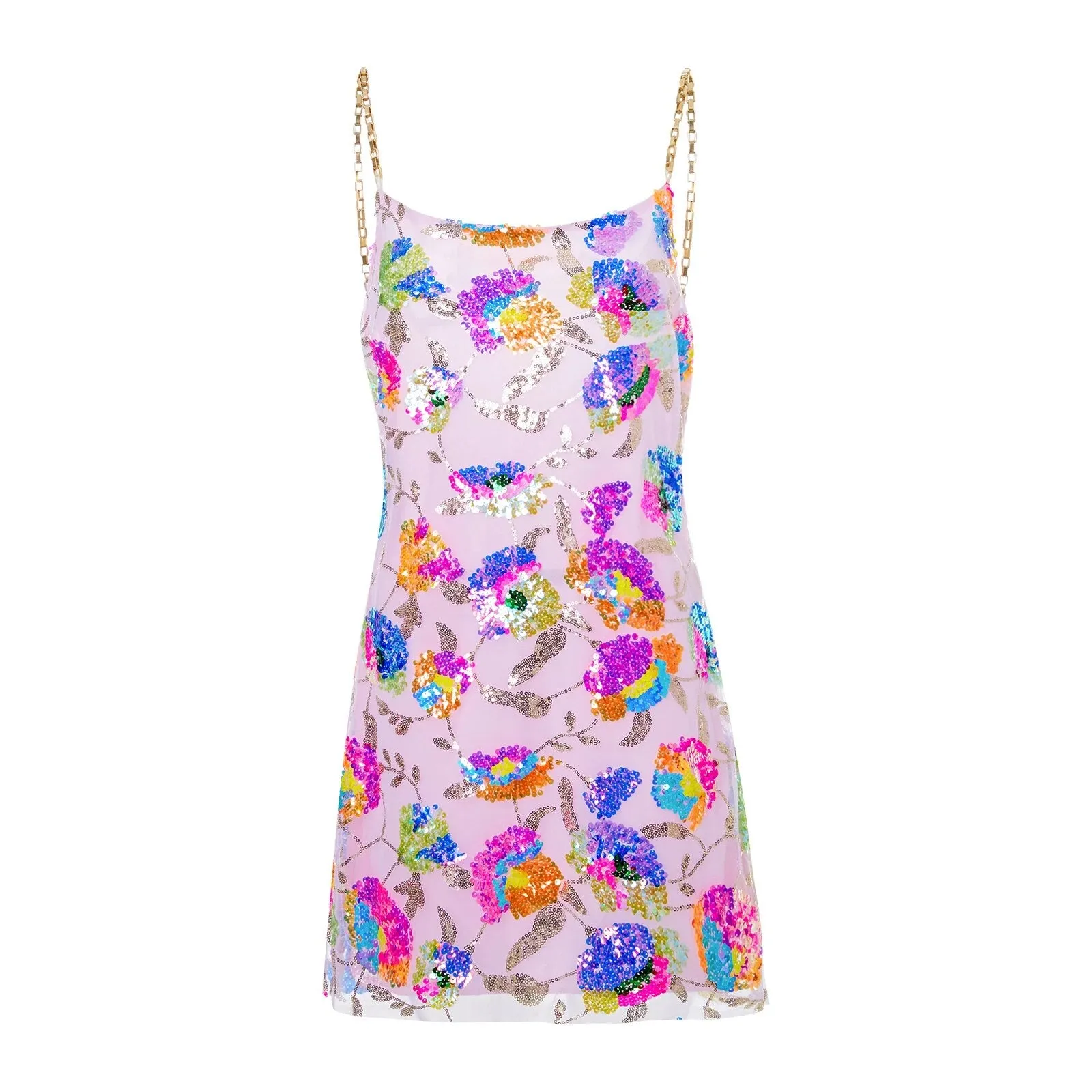 Backless Embellished Chain Strap Dress