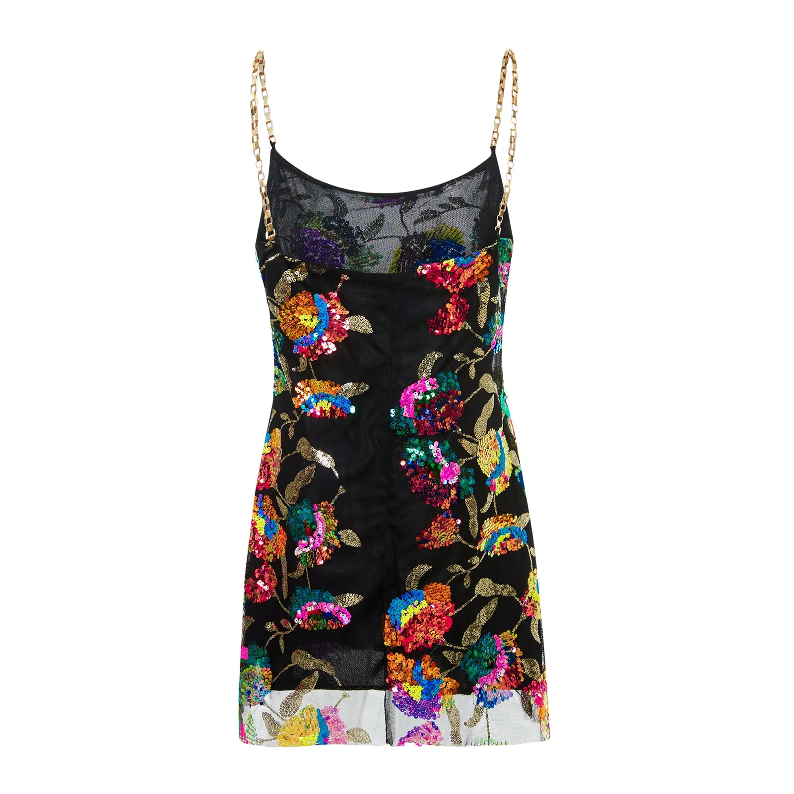Backless Embellished Chain Strap Dress