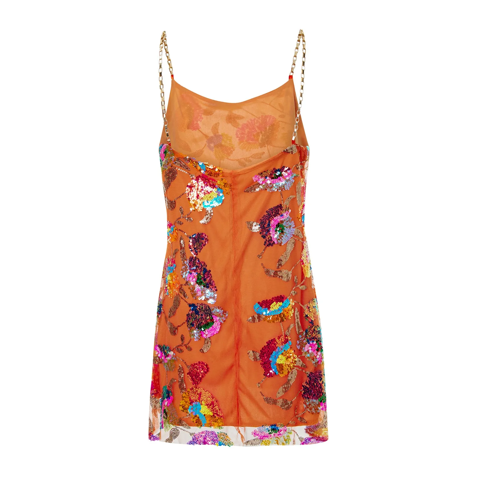 Backless Embellished Chain Strap Dress
