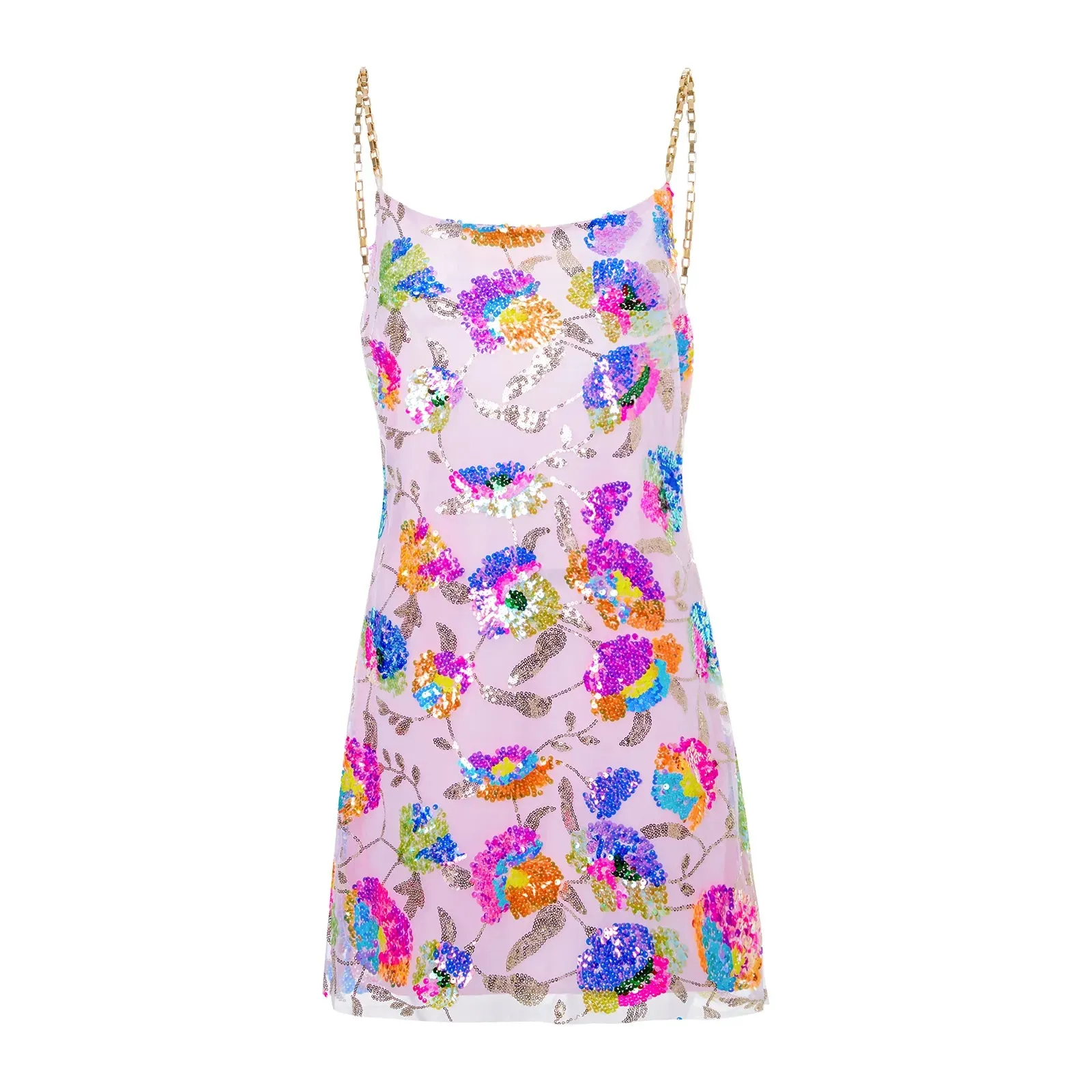 Backless Embellished Chain Strap Dress