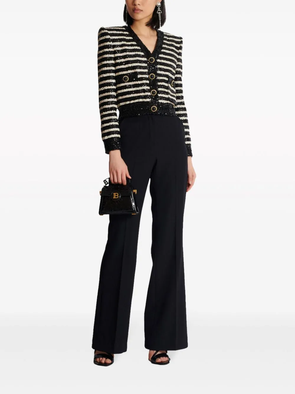 BALMAIN Sequined Striped Fashion Jacket