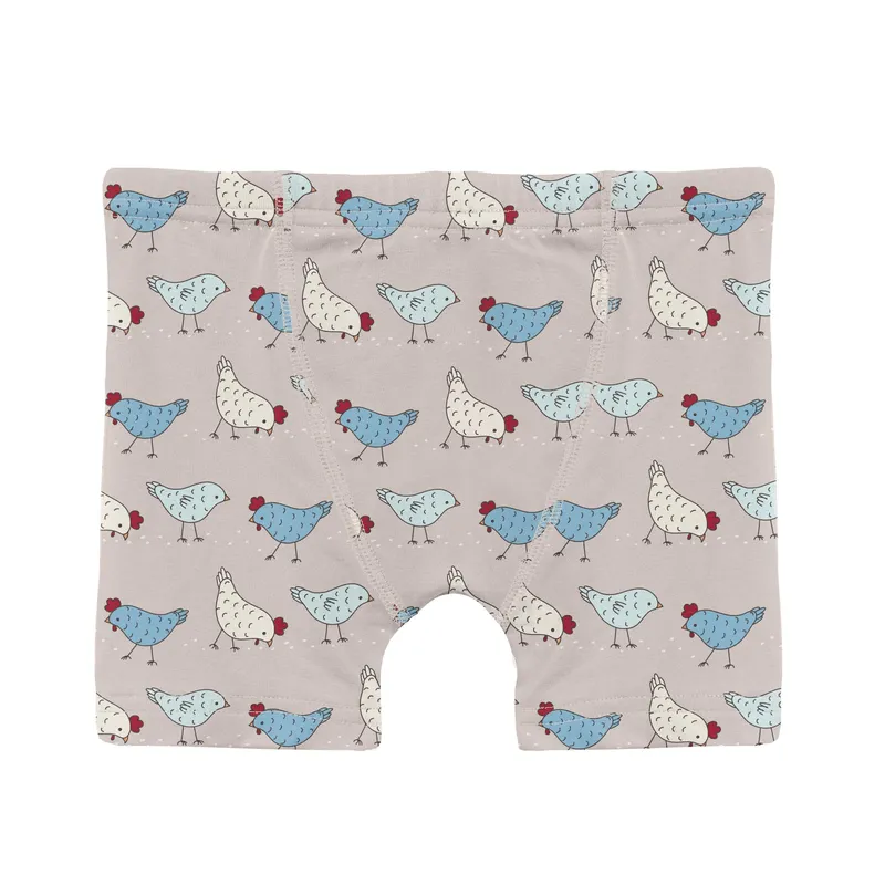 Bamboo Boxer Brief - Latte Chickens