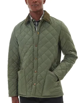 Barbour Mens Quilted Coat Large Green Solid