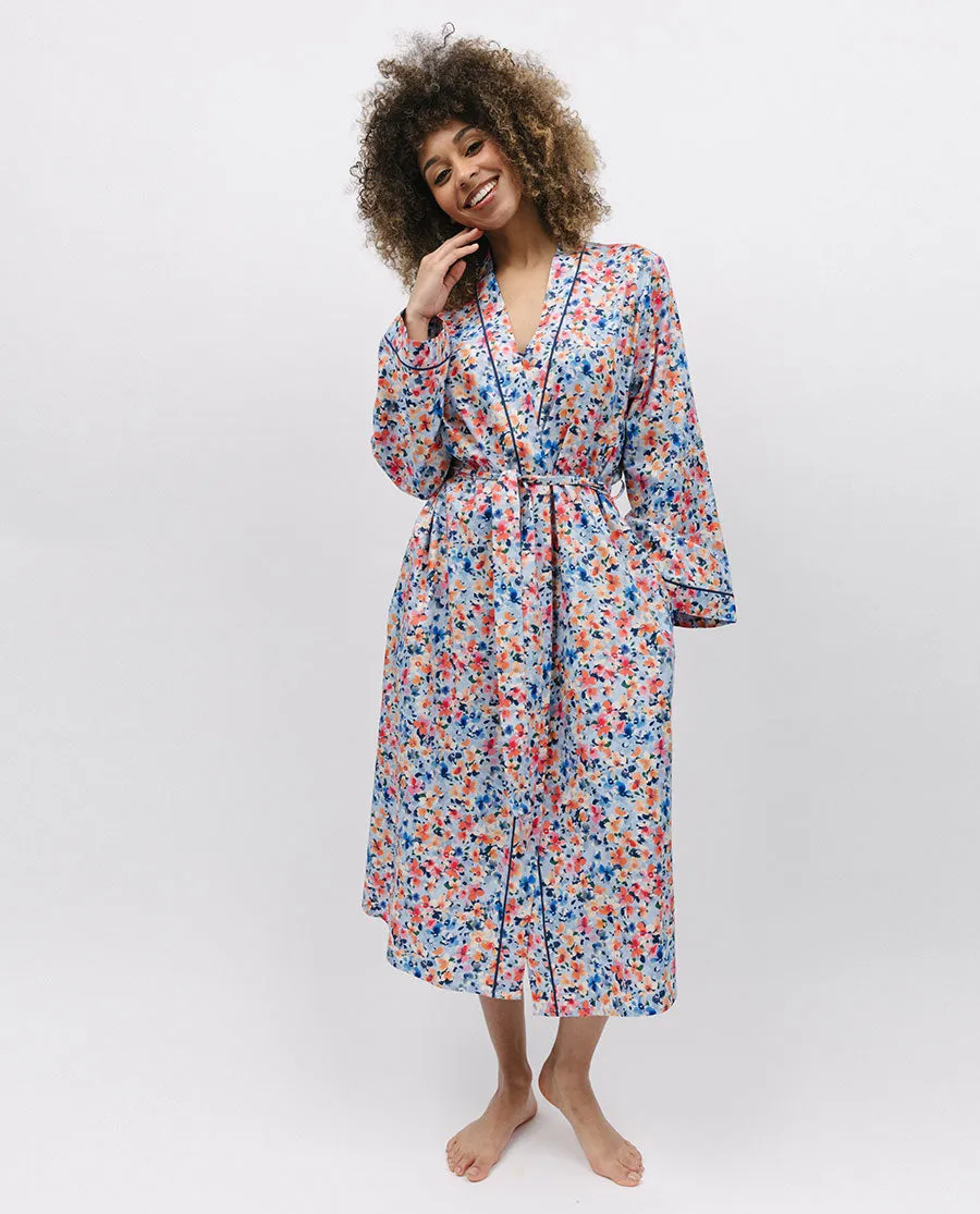 Bea Ditsy Floral Print Long Dressing Gown