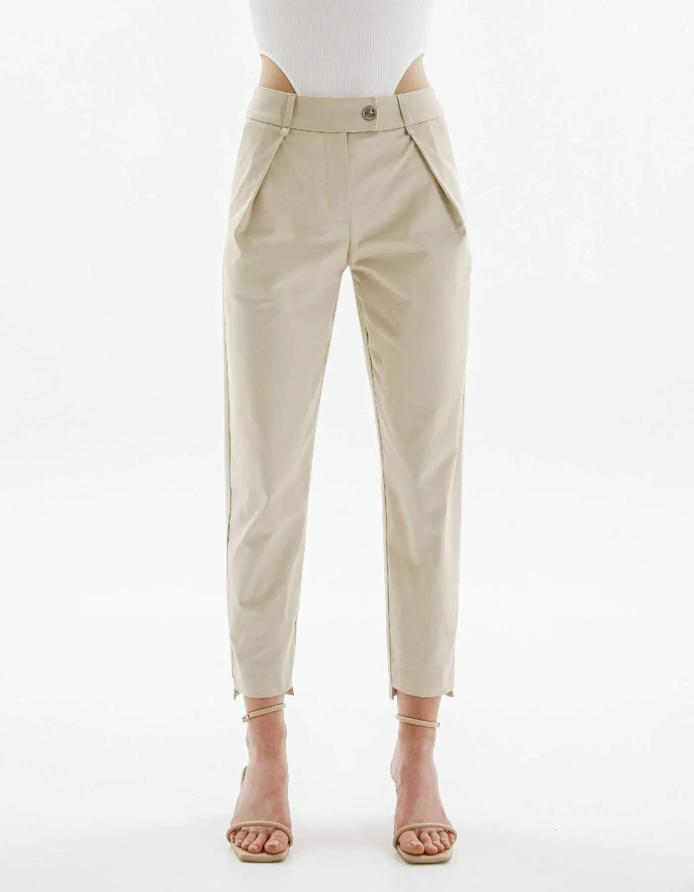 Beige Pencil Pants