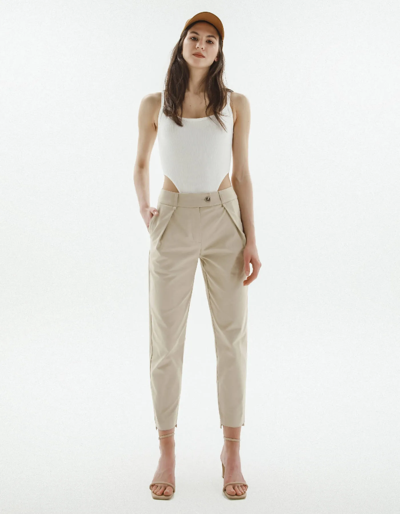 Beige Pencil Pants