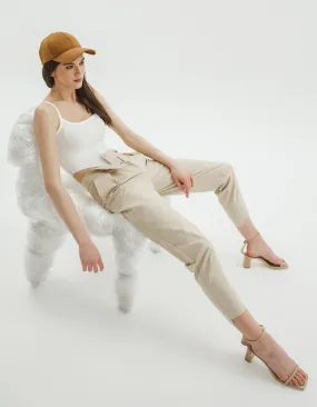 Beige Pencil Pants