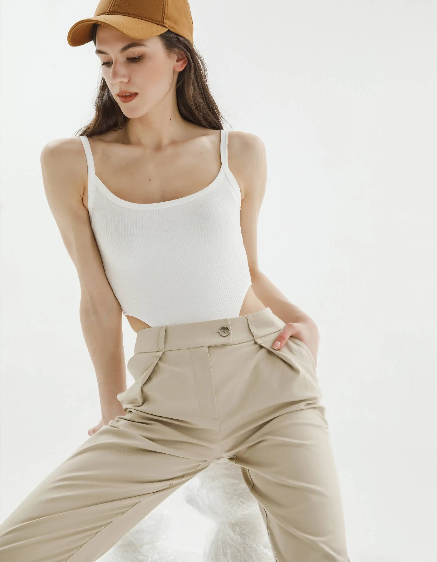 Beige Pencil Pants