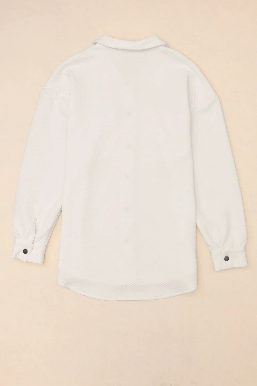 Beige Sequin Rugby Football Textured Knit Collared Game Day Shirt Jacket