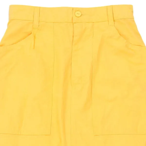 Benetton Midi Skirt - 24W UK 4 Yellow Cotton