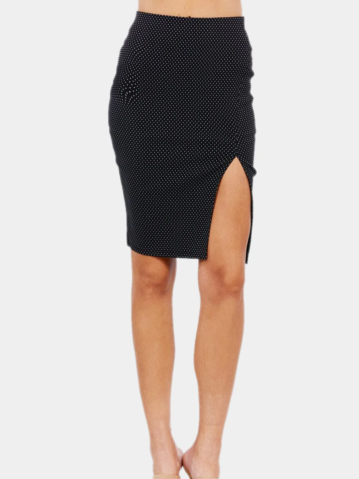 Bengaline Dot Midi Skirt