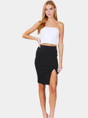 Bengaline Dot Midi Skirt