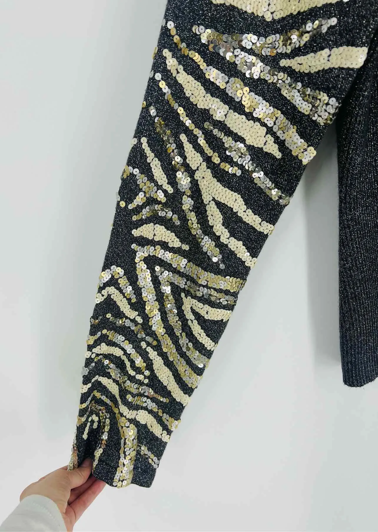 Berek Size XL Gray/Gold Sequined Shimmer Jackets Jacket