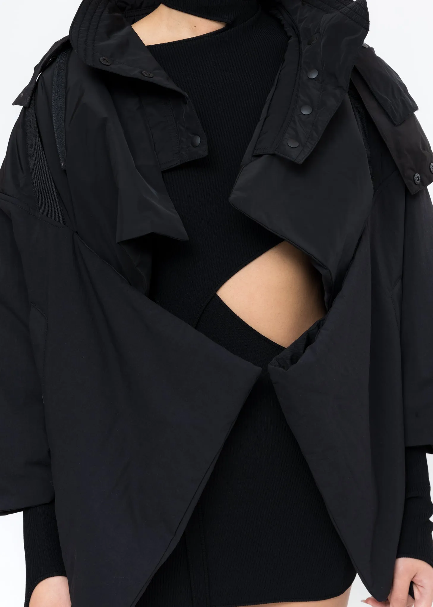 Black Cropped Kimono Jacket