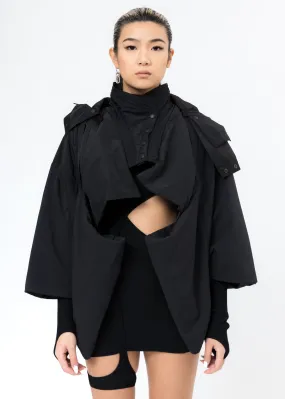 Black Cropped Kimono Jacket