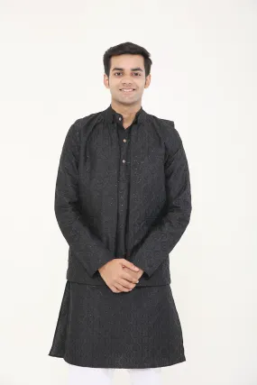 Black Sequined ethnic jacket | stylematters