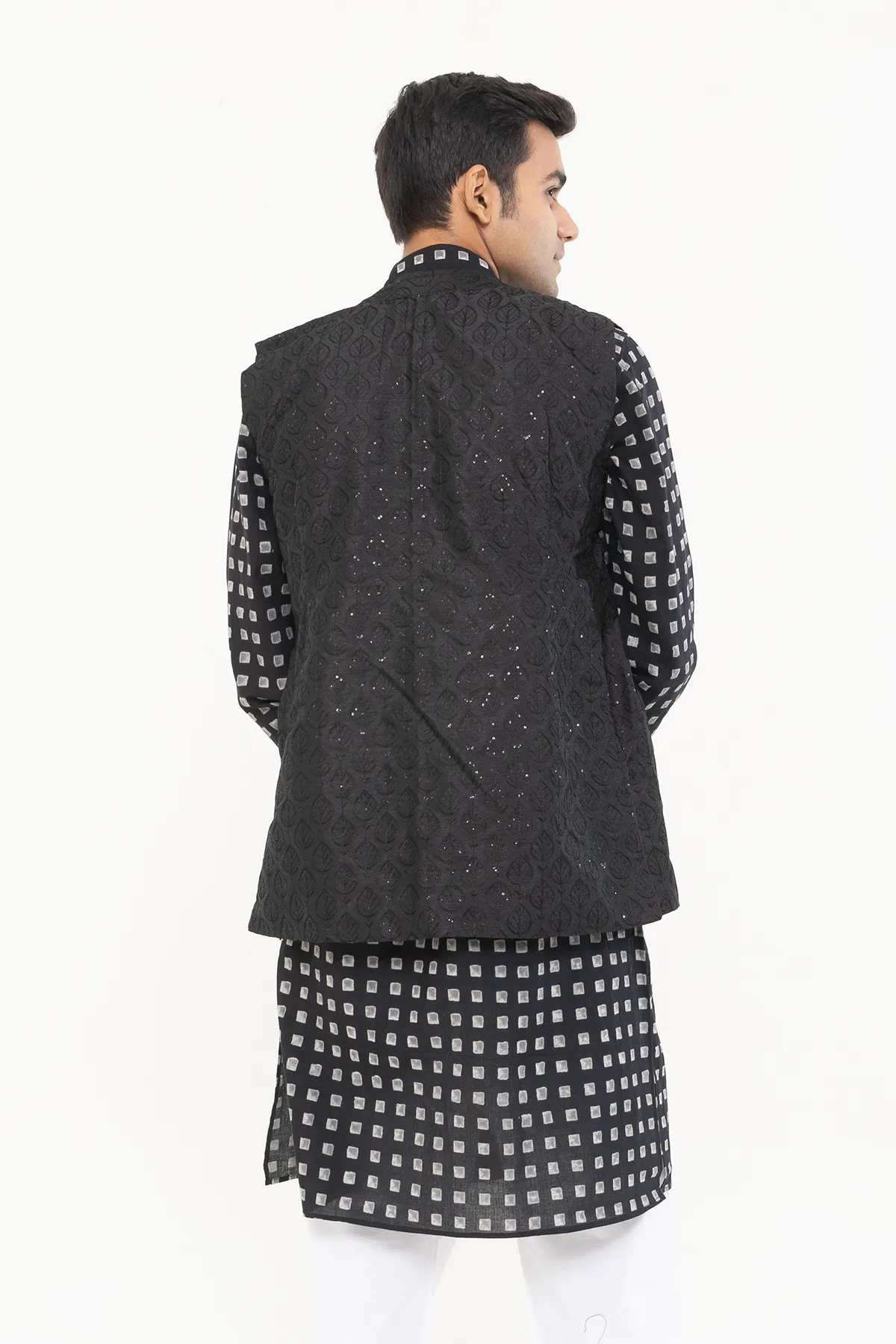 Black Sequined ethnic jacket | stylematters
