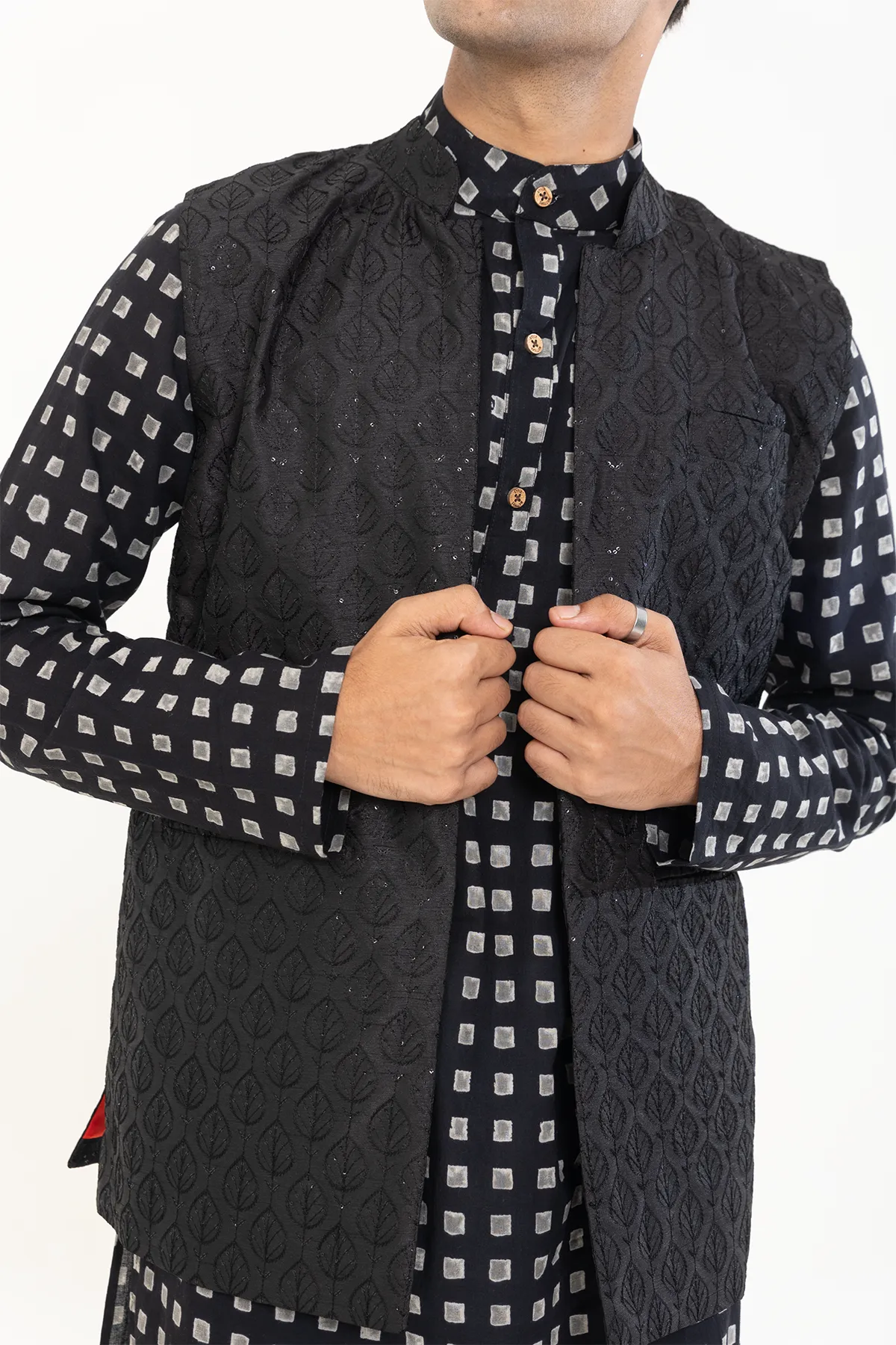 Black Sequined ethnic jacket | stylematters