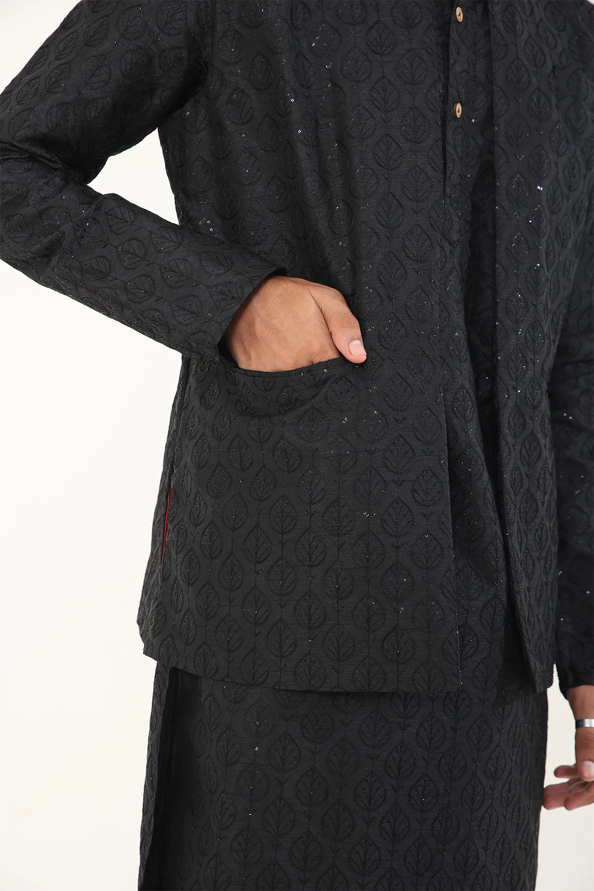Black Sequined ethnic jacket | stylematters