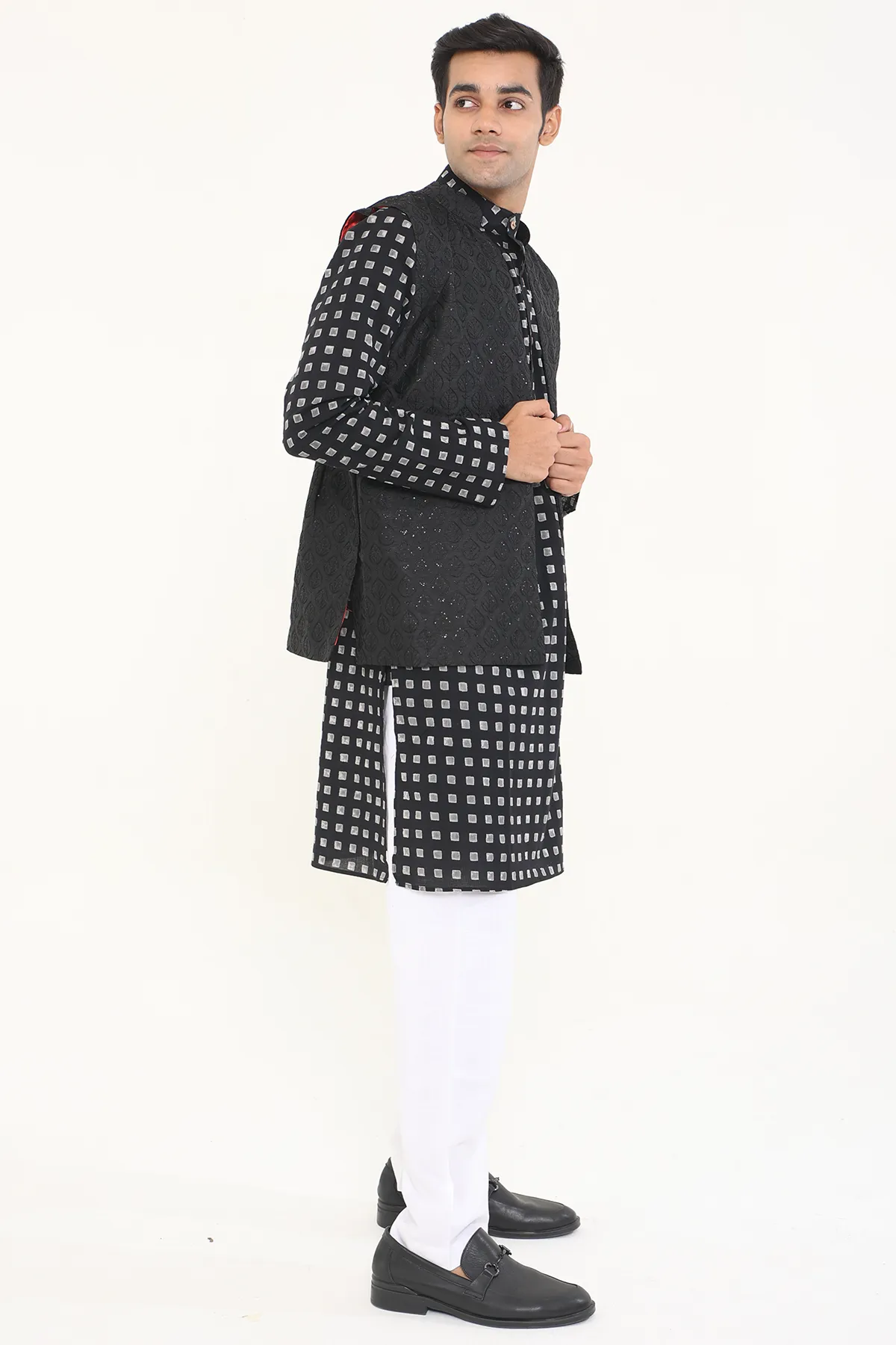 Black Sequined ethnic jacket | stylematters