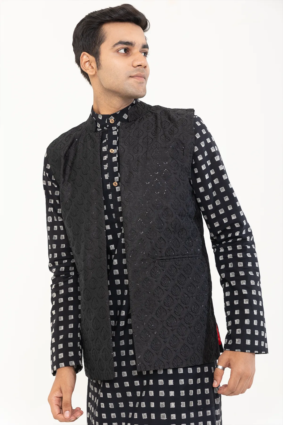 Black Sequined ethnic jacket | stylematters