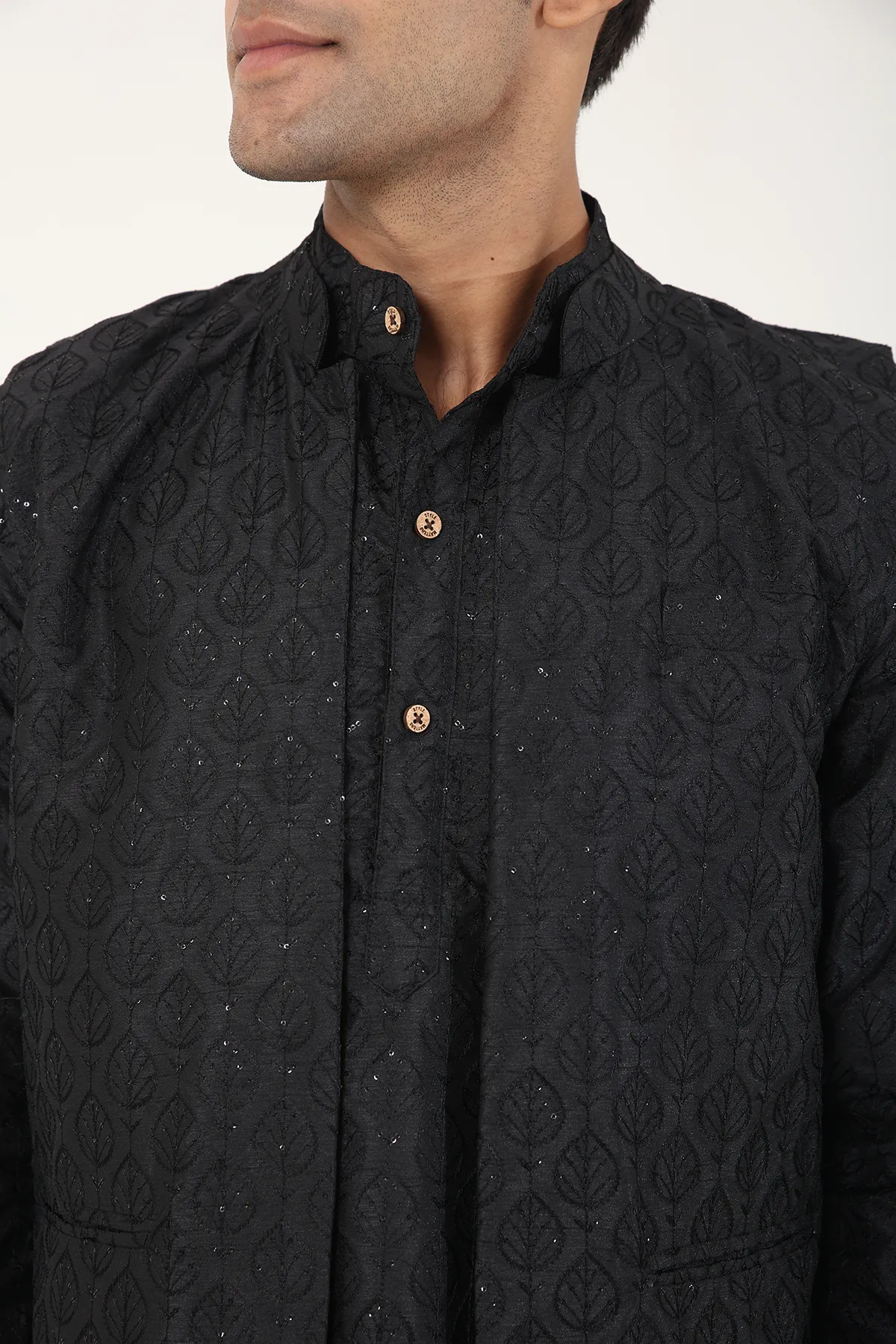 Black Sequined ethnic jacket | stylematters