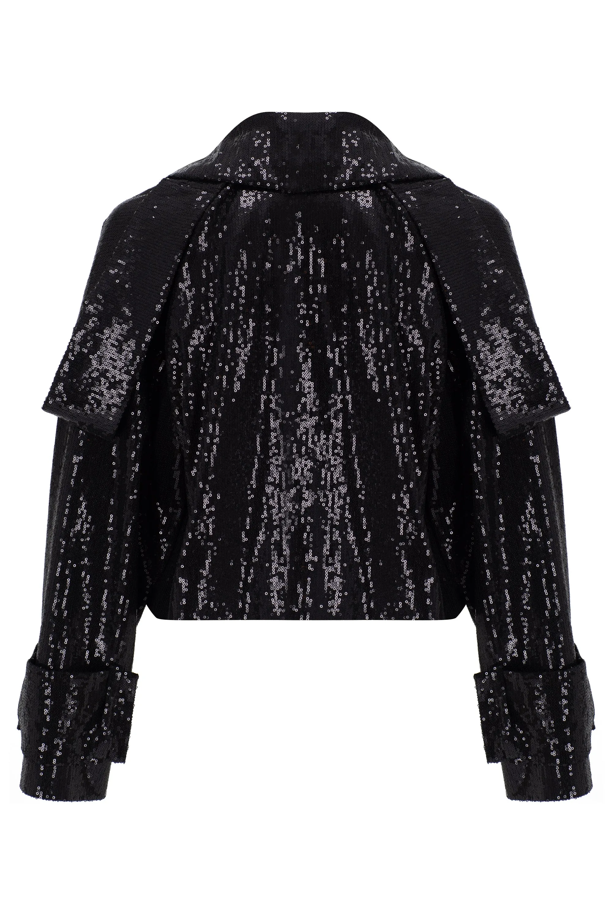 BLACK SEQUINED SHORT JACKET