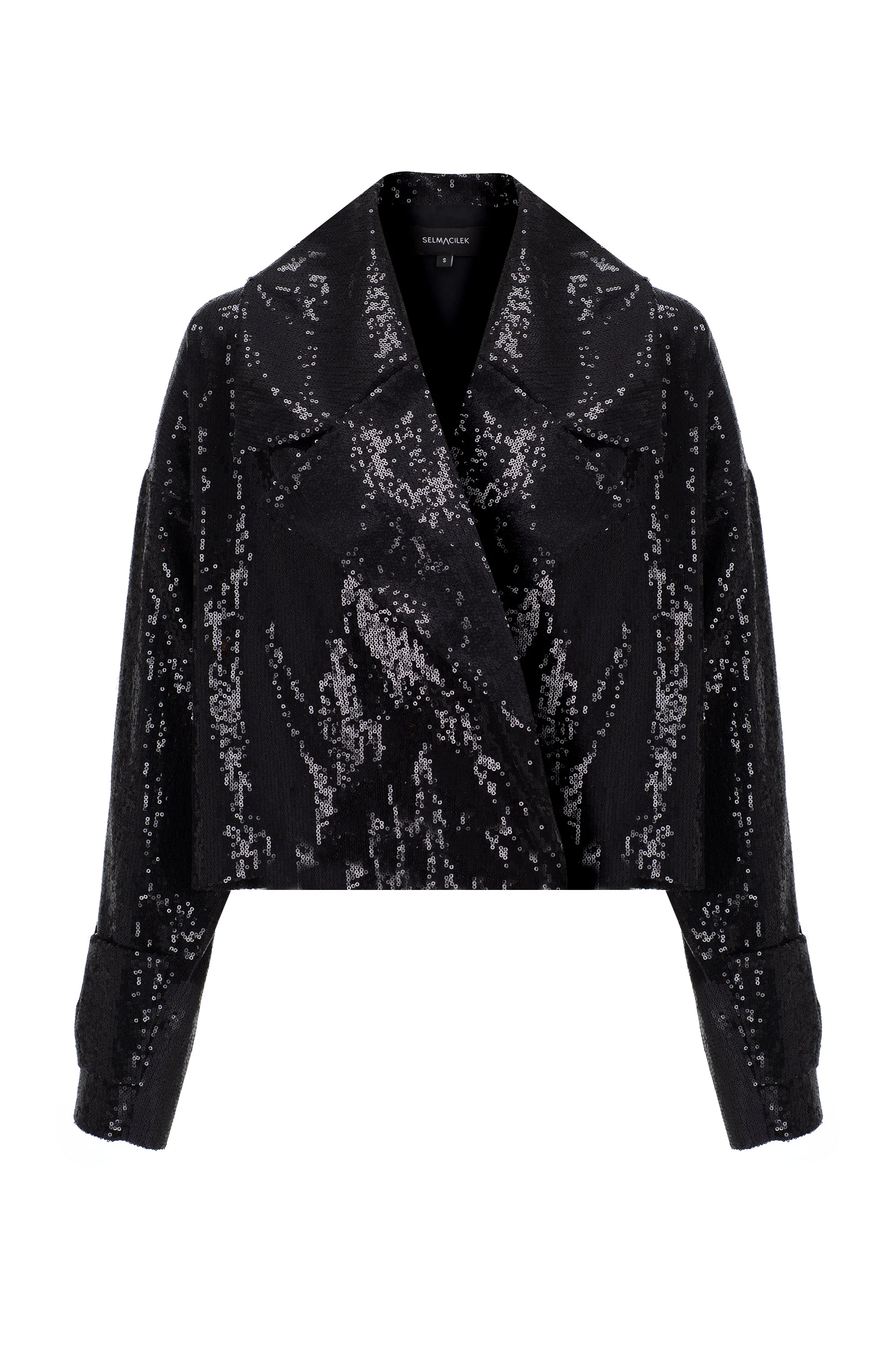 BLACK SEQUINED SHORT JACKET
