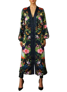 Black Silk Robe Womens