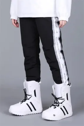 Black Snow Pants Reflective Warm Winter Trousers-US ONLY